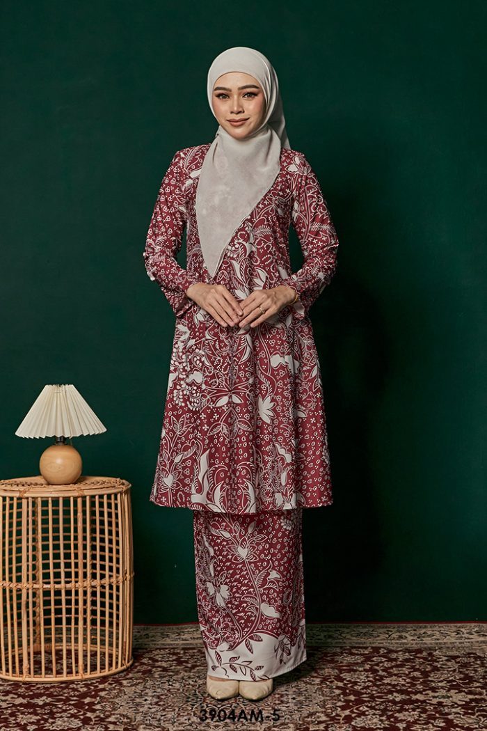 Ameera Kurung in Burgundy (3904AM-5)