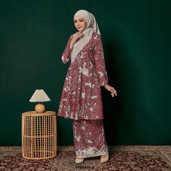 Ameera Kurung in Burgundy (3904AM-5) - Image 2