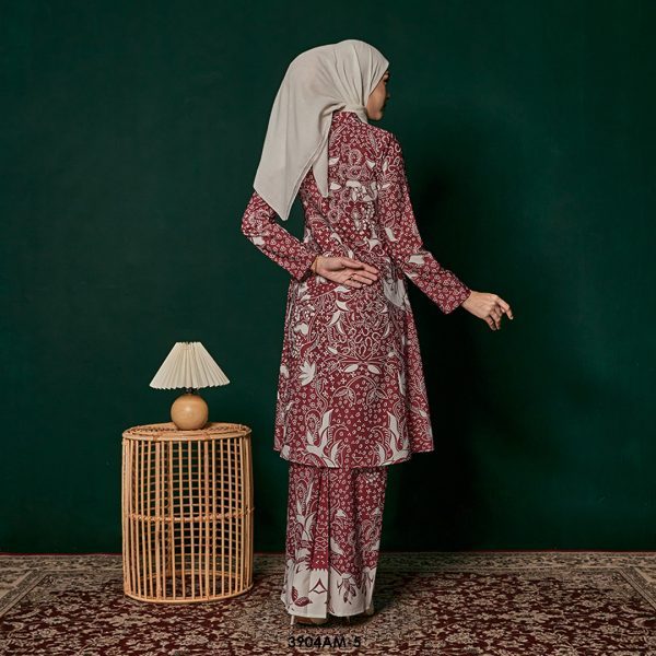 Ameera Kurung in Burgundy (3904AM-5) - Image 4
