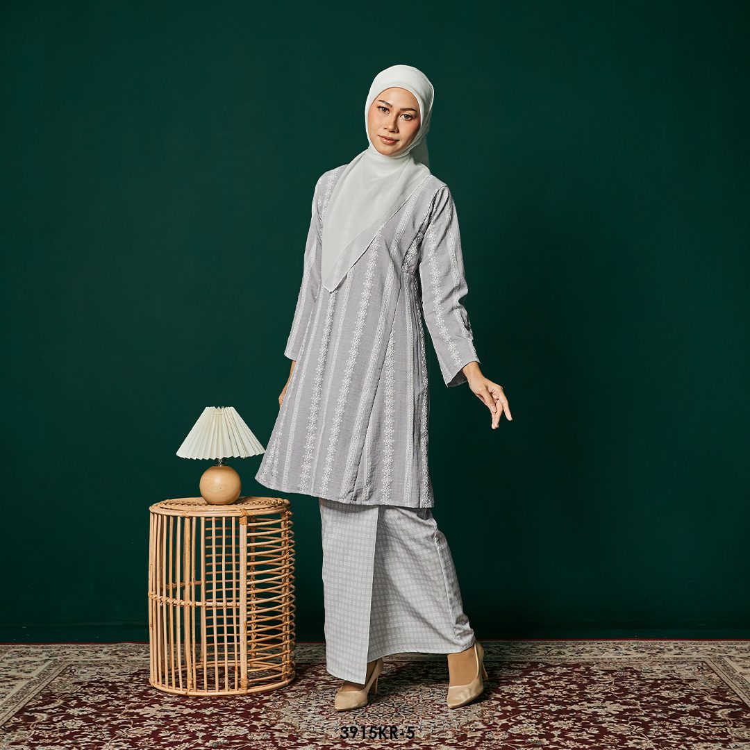 Riau Kurung in Grey (3915KR-5) - Image 2