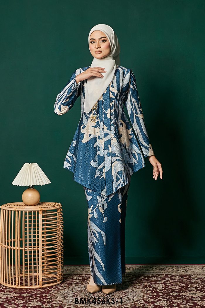 Kebaya Saloma Batiq Mia in Dark Teal (BMK456KS-1)