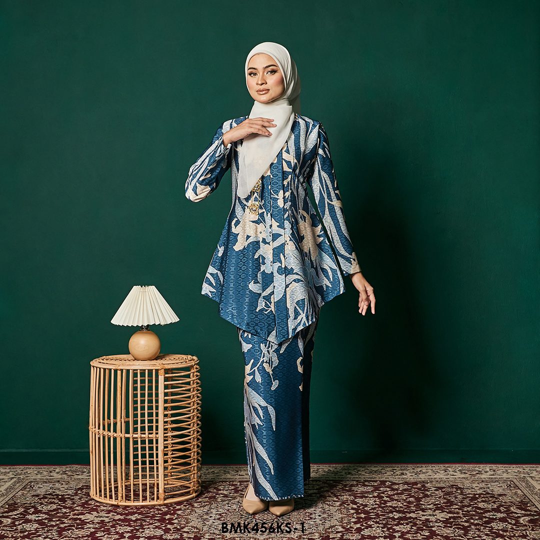 Kebaya Saloma Batiq Mia in Dark Teal (BMK456KS-1)