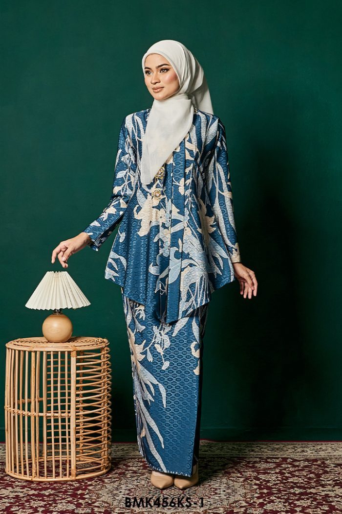 Kebaya Saloma Batiq Mia in Dark Teal (BMK456KS-1)