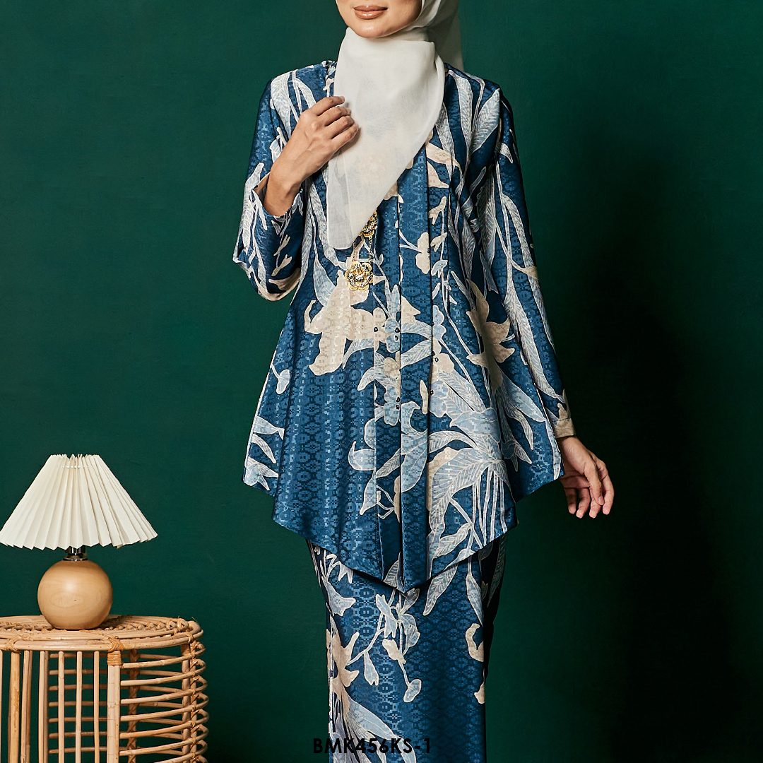 Kebaya Saloma Batiq Mia in Dark Teal (BMK456KS-1) - Image 3