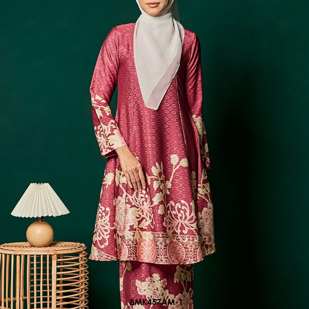 Ameera Kurung in Dark Rose (BMK457AM-1) - Image 4