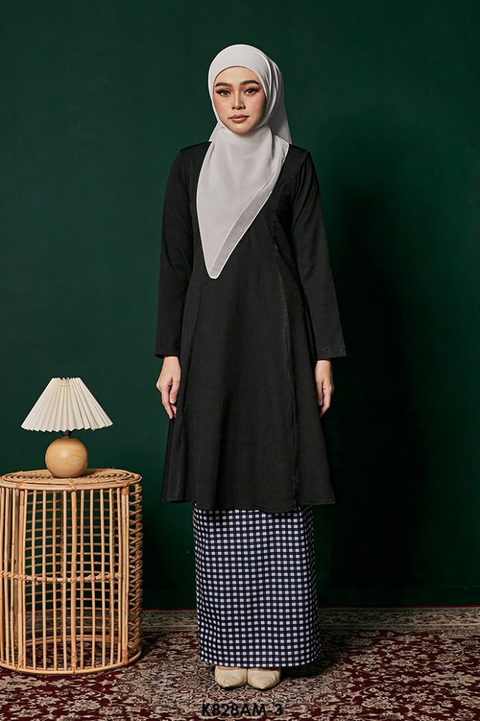 Ameera Kurung in Black (K828AM-3)