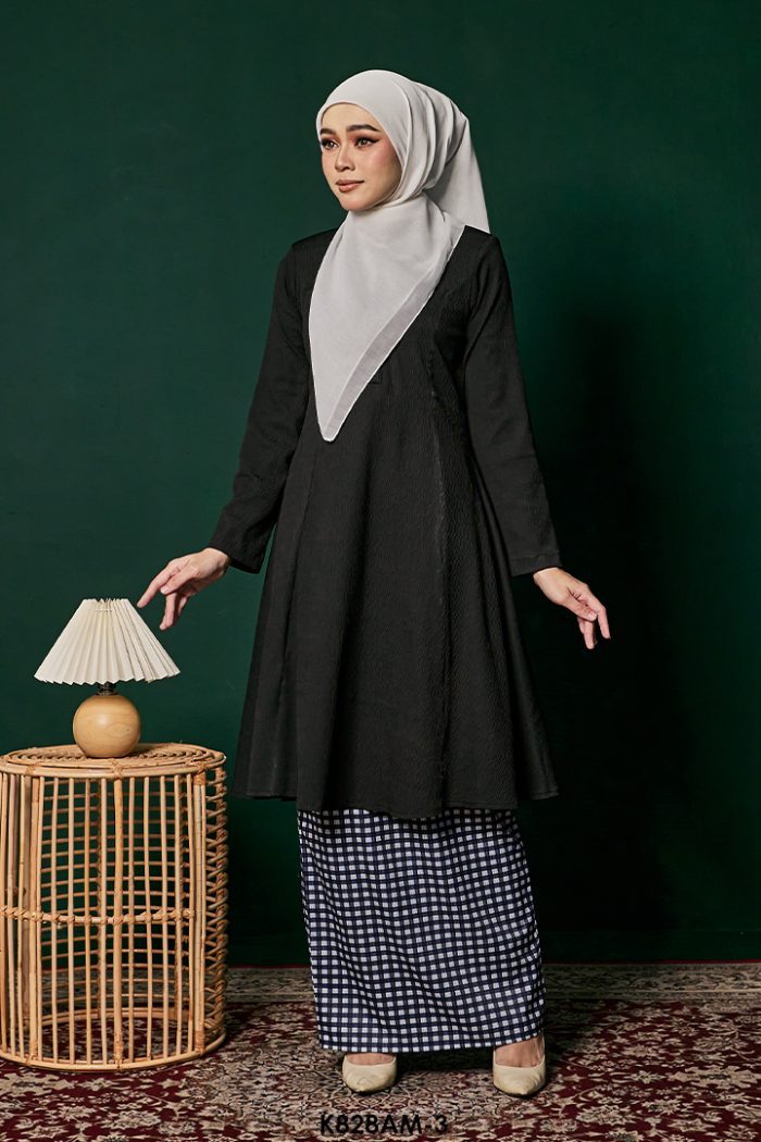 Ameera Kurung in Black (K828AM-3)