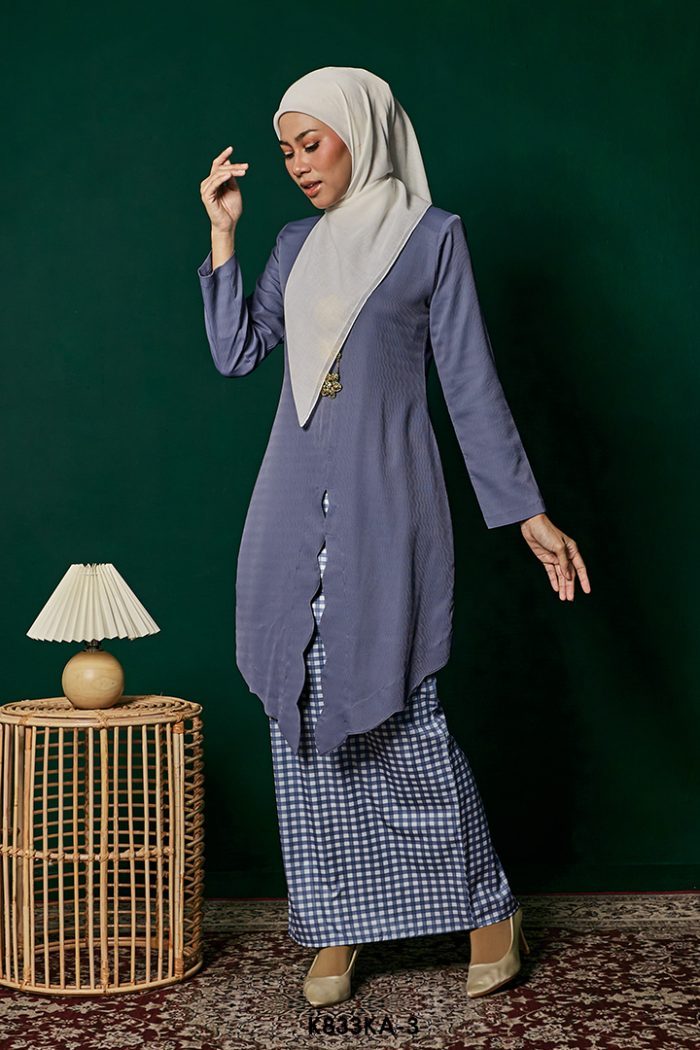 Kebaya Anggun 2.0 in Steel Blue (K833KA-3)