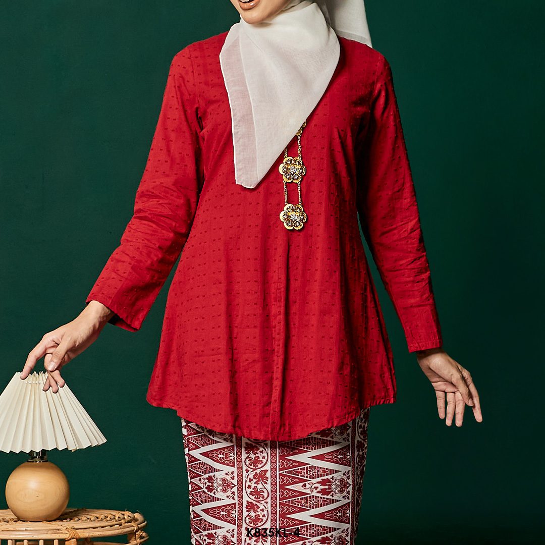Kebaya Latifah in Scarlet Red (K835KL-4) - Image 4