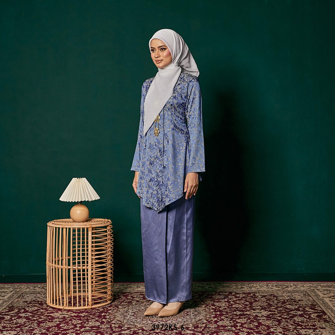 Kebaya Saloma in Steel Blue (3972KS-6) - Image 3