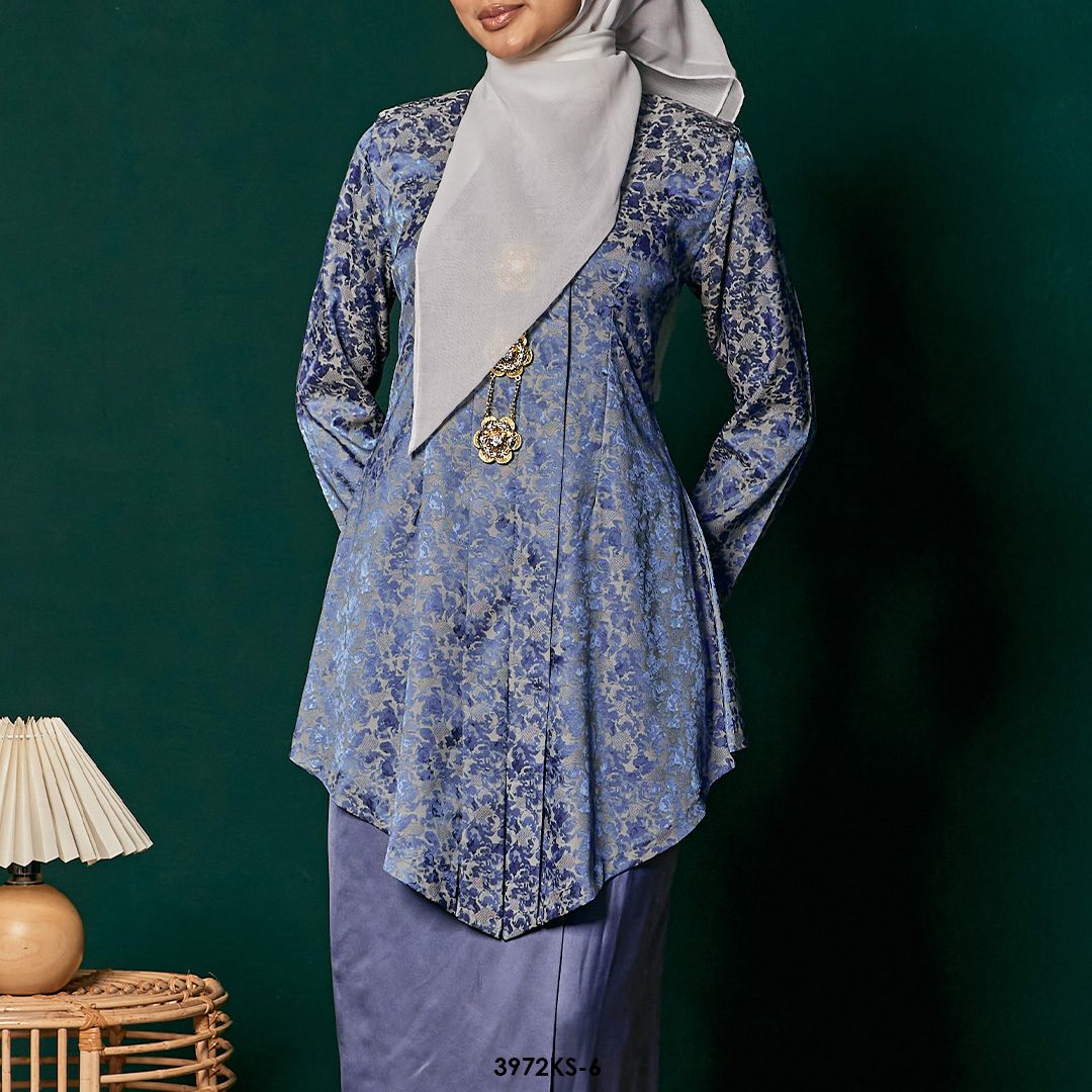 Kebaya Saloma in Steel Blue (3972KS-6) - Image 4