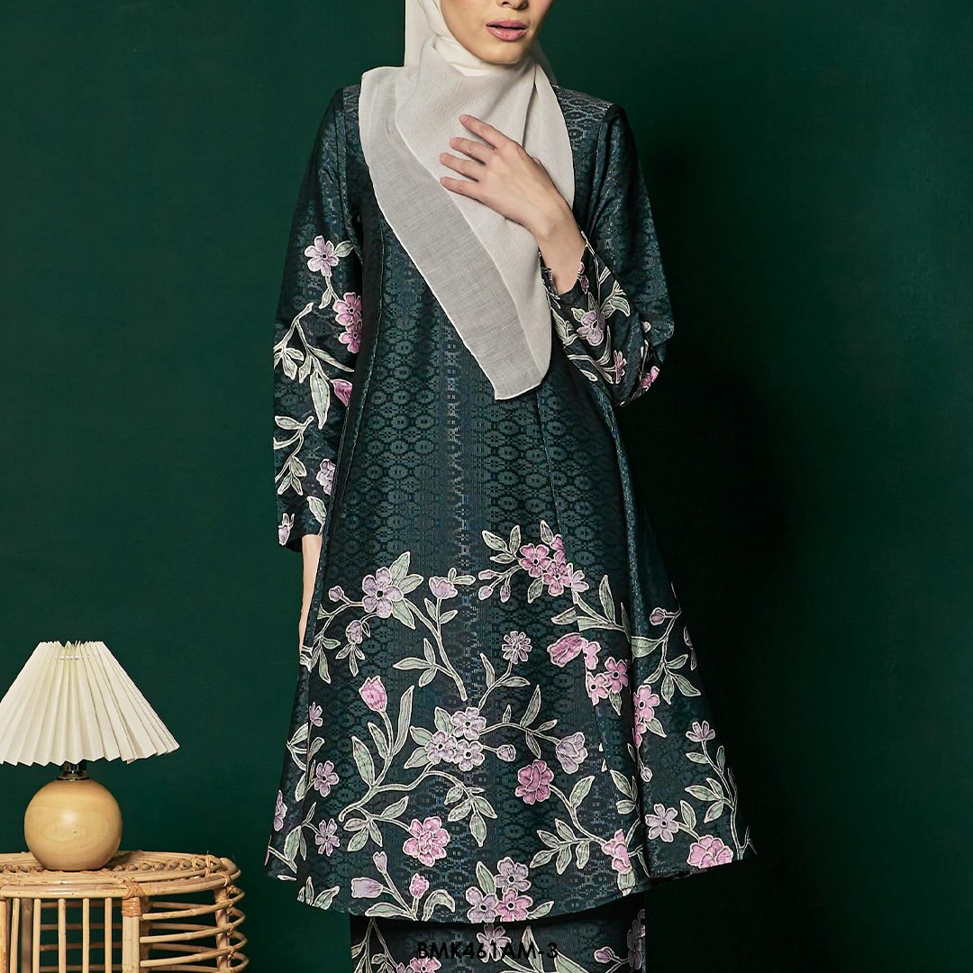 Ameera Kurung Batiq Mia in Deep Emerald (BMK461AM-3) - Image 4