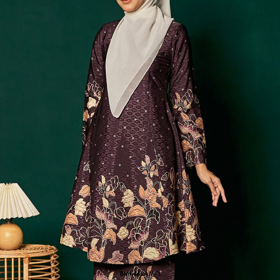 Ameera Kurung Batiq Mia in Deep Purple (BMK462AM-1) - Image 4