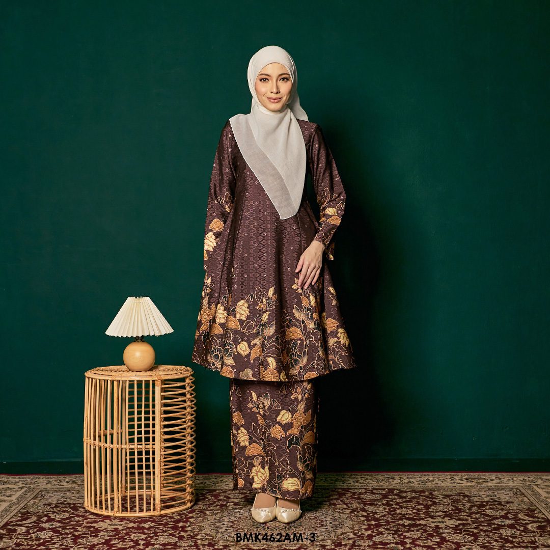 Ameera Kurung Batiq Mia in Rich Brown (BMK462AM-3)
