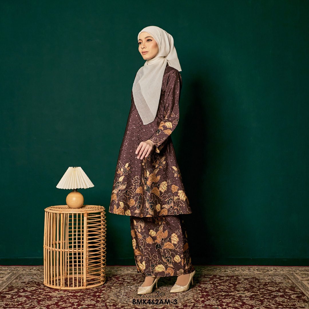 Ameera Kurung Batiq Mia in Rich Brown (BMK462AM-3) - Image 2