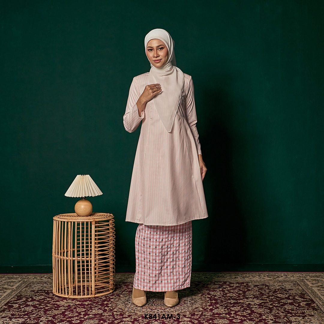 Ameera Kurung in Salmon (K841AM-3)