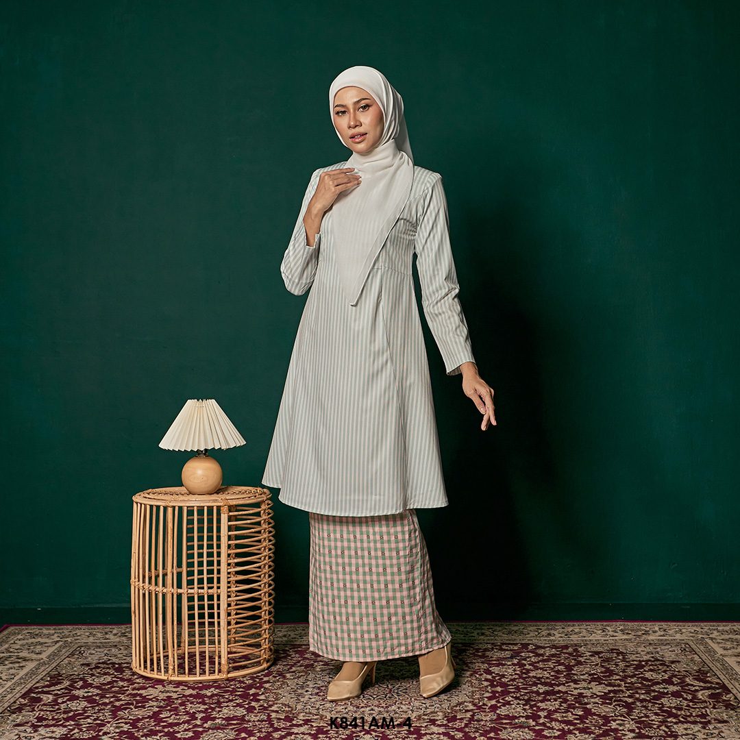 Ameera Kurung in Seafoam Pink (K841AM-4)