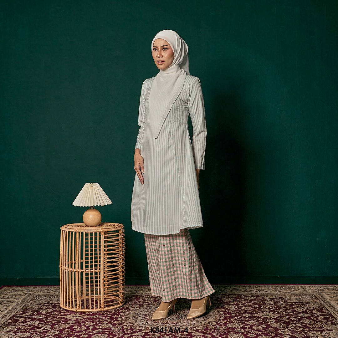 Ameera Kurung in Seafoam Pink (K841AM-4) - Image 5