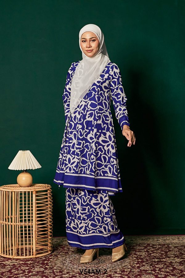 Ameera Kurung 2.0 in Blue (V54AM-2)