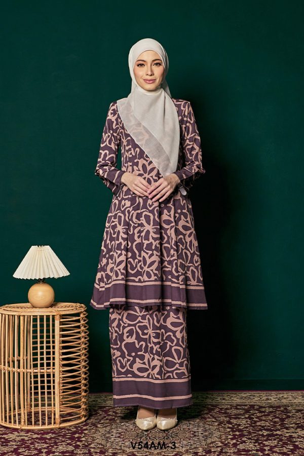 Ameera Kurung 2.0 in Brown (V54AM-3)