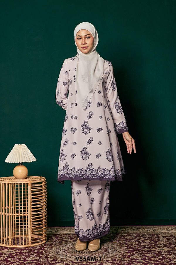 Ameera Kurung 2.0 in Deep Purple (V55AM-1)
