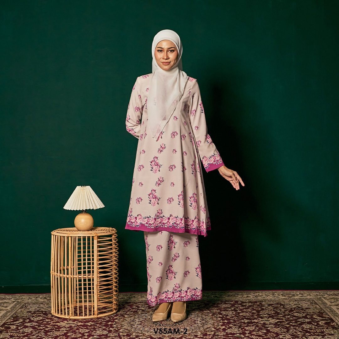 Ameera Kurung 2.0 in Magenta (V55AM-2)