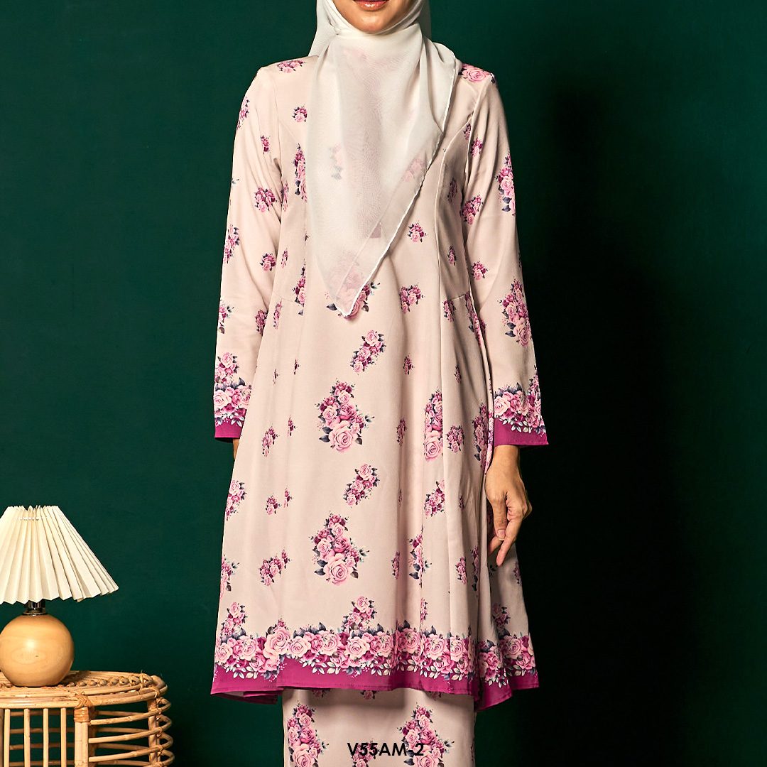Ameera Kurung 2.0 in Magenta (V55AM-2) - Image 4