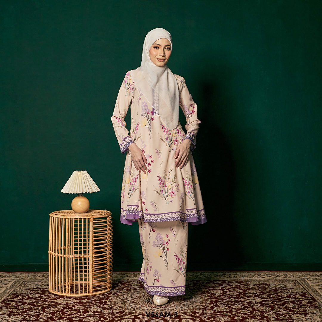 Ameera Kurung 2.0 in Purple (V56AM-3)