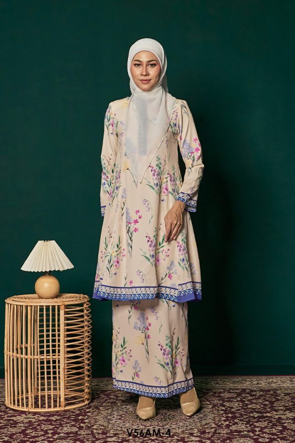 Ameera Kurung 2.0 in Periwinkle (V56AM-4)