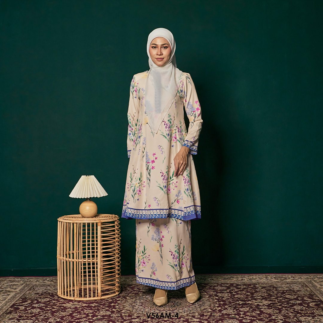 Ameera Kurung 2.0 in Periwinkle (V56AM-4)
