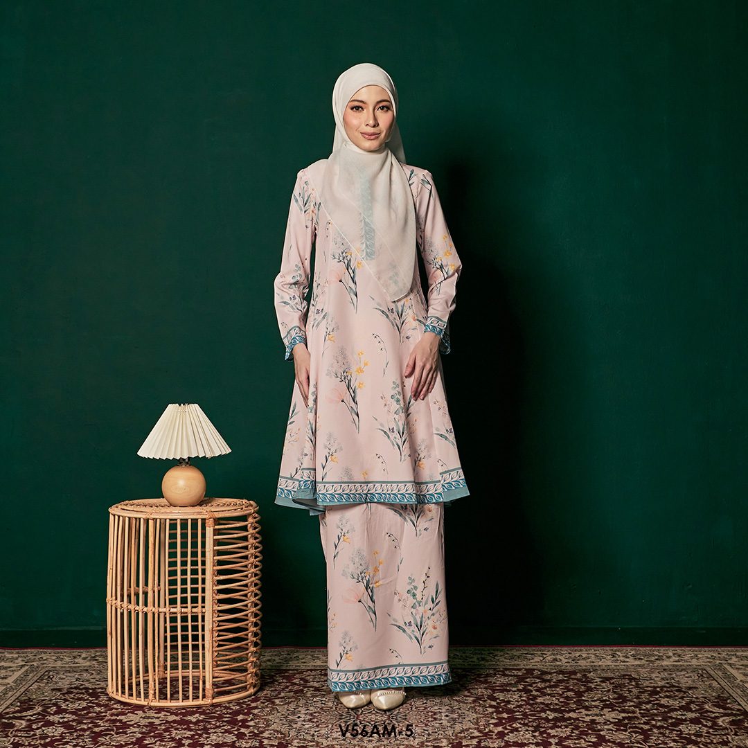 Ameera Kurung 2.0 in Teal Blue (V56AM-5)